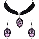 LKingel Gothic Witch Halloween Jewelry Set for Women Halloween Cameo Jewelry Set Black Velvet Emo Jewelry Punk Dark Emo Witch Accessories Halloween Costume Accessories