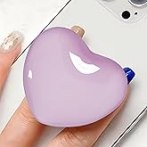Cute Purple Heart-Shaped Expanding Phone Grip - 3D Crystal Collapsible Phone Mount Holder Stand for Girls Women, Lovely Phone Charm and Accessories,Finger Snap Grip Holder for iPhone, iPad, Kindle