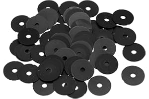 uxcell 55Pcs M6 Nylon Flat Washers Plain Washer 6mm ID 20mm OD 1mm Thick Plastic Washers for Screws Bolts Garden Faucet Plumb