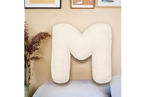 SHAPEAZY Letter Plush Pillow, Letter Hugging Throw Pillows, Decorative Initial Letter Shaped Throw Pillows for Bed Couch, Letter Pillows English Alphabet A to Z for Sofa Bedroom Living Room Decor (M)