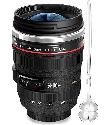 Amazon.com: Camera Coffee Mug Lens Travel Thermos Cup with lid : Home &  Kitchen