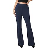 AFITNE Women's Dress Pants High Rise Flare Pants Pull On Stretchy Work Pants Business Office Casual Slacks with Pockets