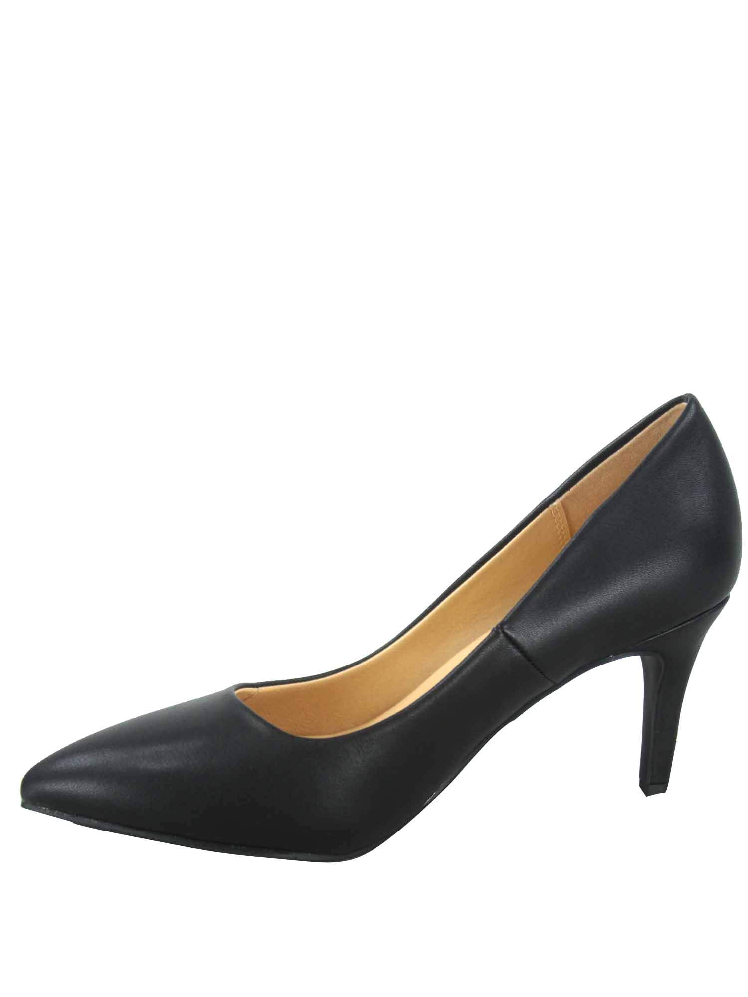 FZ-Coen-s Women's Classic Pointed Toe Low Heel Comfort Pump Office Shoes (9 B(M) US, Black/PU) - Image 3