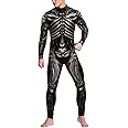 Foksikely Unisex Mechanical Robot Skeleton 3D print Skinny Jumspsuit Outfits Halloween Costume Bodysuit