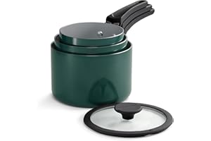 Tramontina Ceramic Non Stick 6-Piece Nesting Sauce Pan Set with Lids - Stackable Nonstick Cookware Set, Dishwasher and Oven S