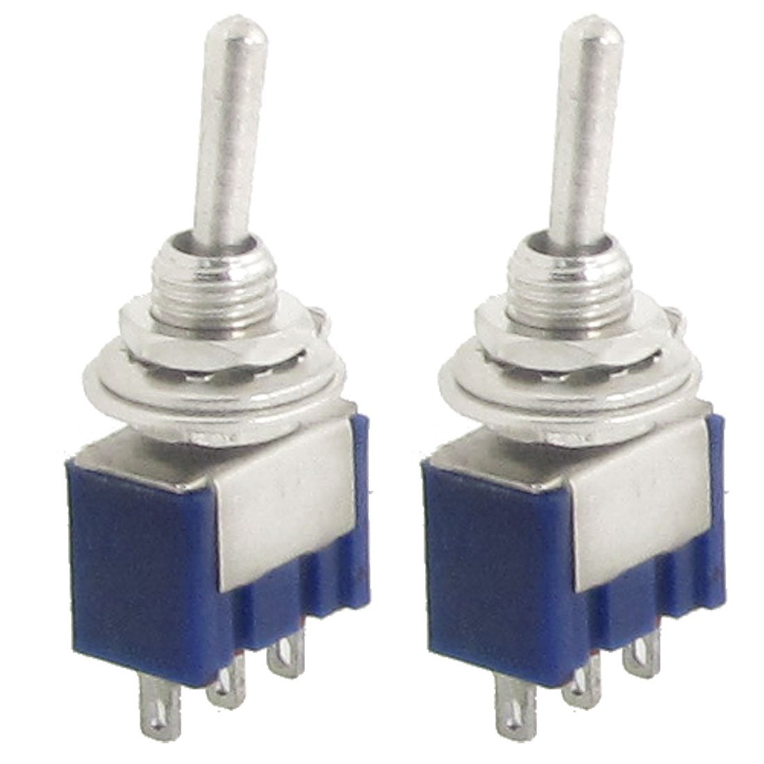 sourcingmap 2 Pcs AC 125V 6A Amps ON/ON 2 Position 3 Pins SPDT Mini Toggle Switch