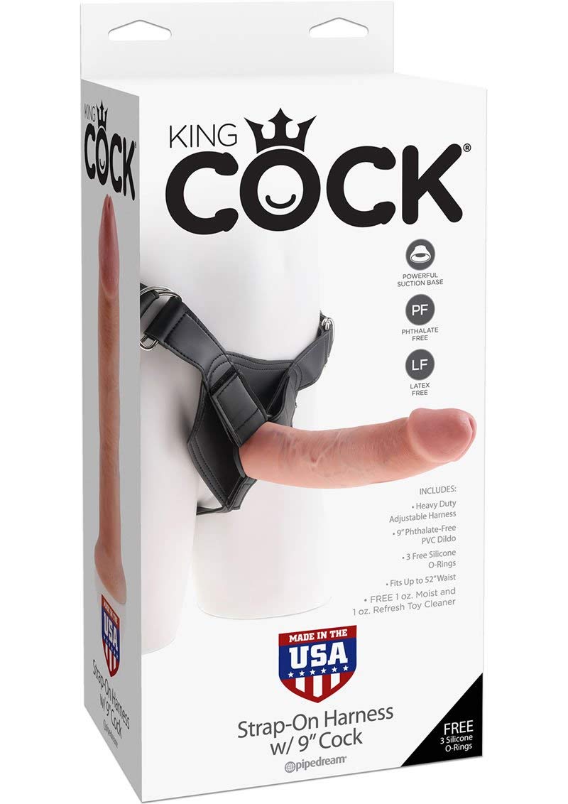 King Cock Strap-On-Harness with 9" Cock Light 9 Inch