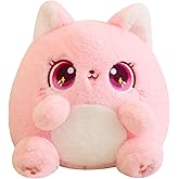 LVPU Fat Cat Plush Cute Soft Cat Stuffed Animals Kawaii Stuffed Plush Pillow Toy, Pink, 10 Inch