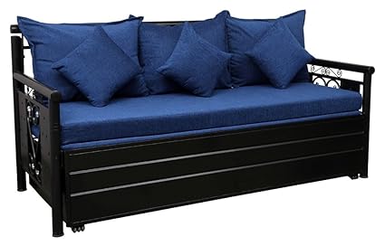 Blue Sofa Cum Bed With Hydraulic Storage Sofa Cum Bed Amazon In