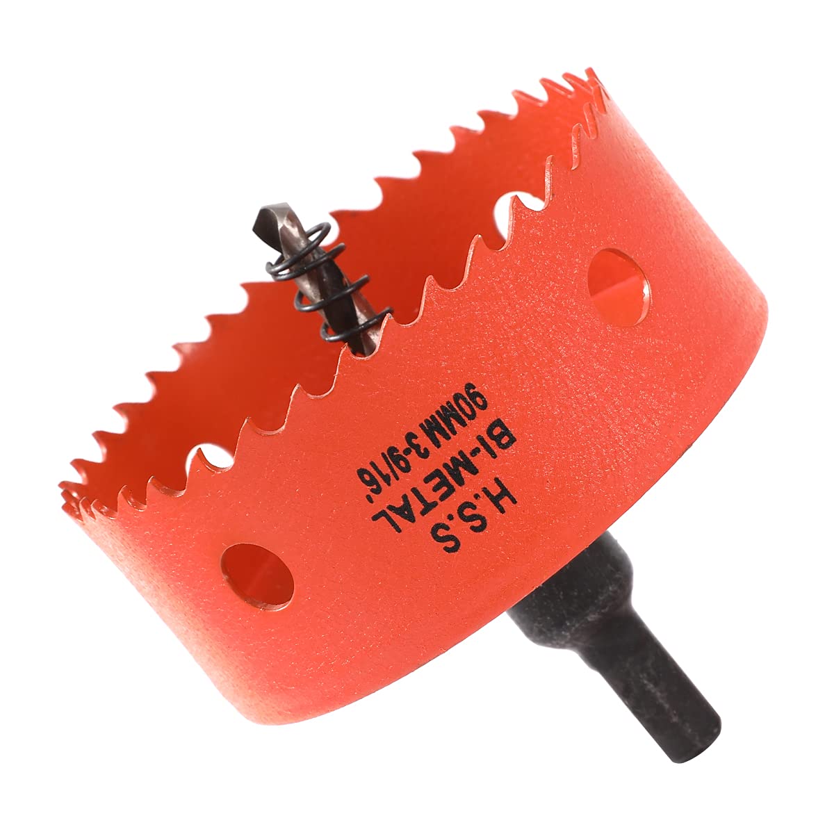 Dribotway Bi-Metal Hole Saw 3-9/16 Inch 90 mm, M42 HSS Quick Hole Cutter, with 1 Shank and 1 Drill, for Drywall Materials, Wood, Plastics and Metals, Cutting Depth