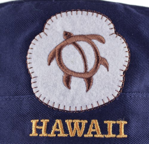 Army Style Cap Hat, Turtle Hawaii, Navy