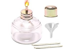 MANHOJIA 150ml Dental Empty Alcohol lamp Bottle Glass Bunsen Burners Lab or School Chemistry lab Equipment Heating for Science Experiments Come with 5 Replacement Wicks and 1 Funnel