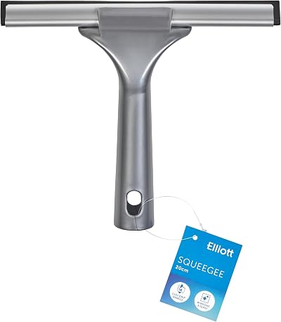 Elliott Window Squeegee 20cm Rubber Blade Aluminium Frame Ergonomic Grey Handle