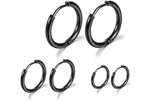 VISHOCA Surgical Stainless Steel Hoop Earrings 8mm/10mm/12mm Small Huggie Hoop Earrings for Women and Men