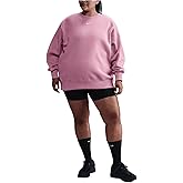 Nike Sportswear Phoenix Fleece Women's Oversized Crew-Neck Sweatshirt (Plus Size) (DV4976-699, Elemental Pink/Sail) Size 1X