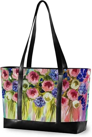 Bolsa para computadora portátil con patrón floral multicolor, se adapta