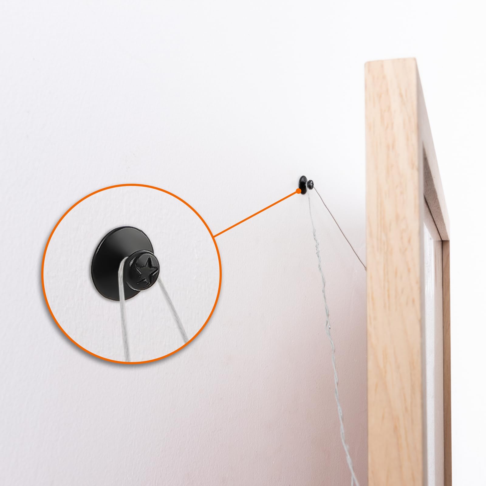 KURUI 60Pcs Double Headed Nails for Hanging Pictures, Renter Friendly Decor Pictures Hanging Kit, Wall Hangers for Bathroom Living Room Office, Push Pins for Tapestry Frame Art, Wall Mount-Black