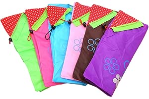 GETAJGHSD Foldable Shopping Tote Bags 6Pcs Portable Mini Strawberry Print Large Capacity for Travel and