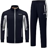 Rdruko Men's Fleece Tracksuit Sweatsuit 2 Piece Set Warm Up Jogging Track Sweat Suits for Men