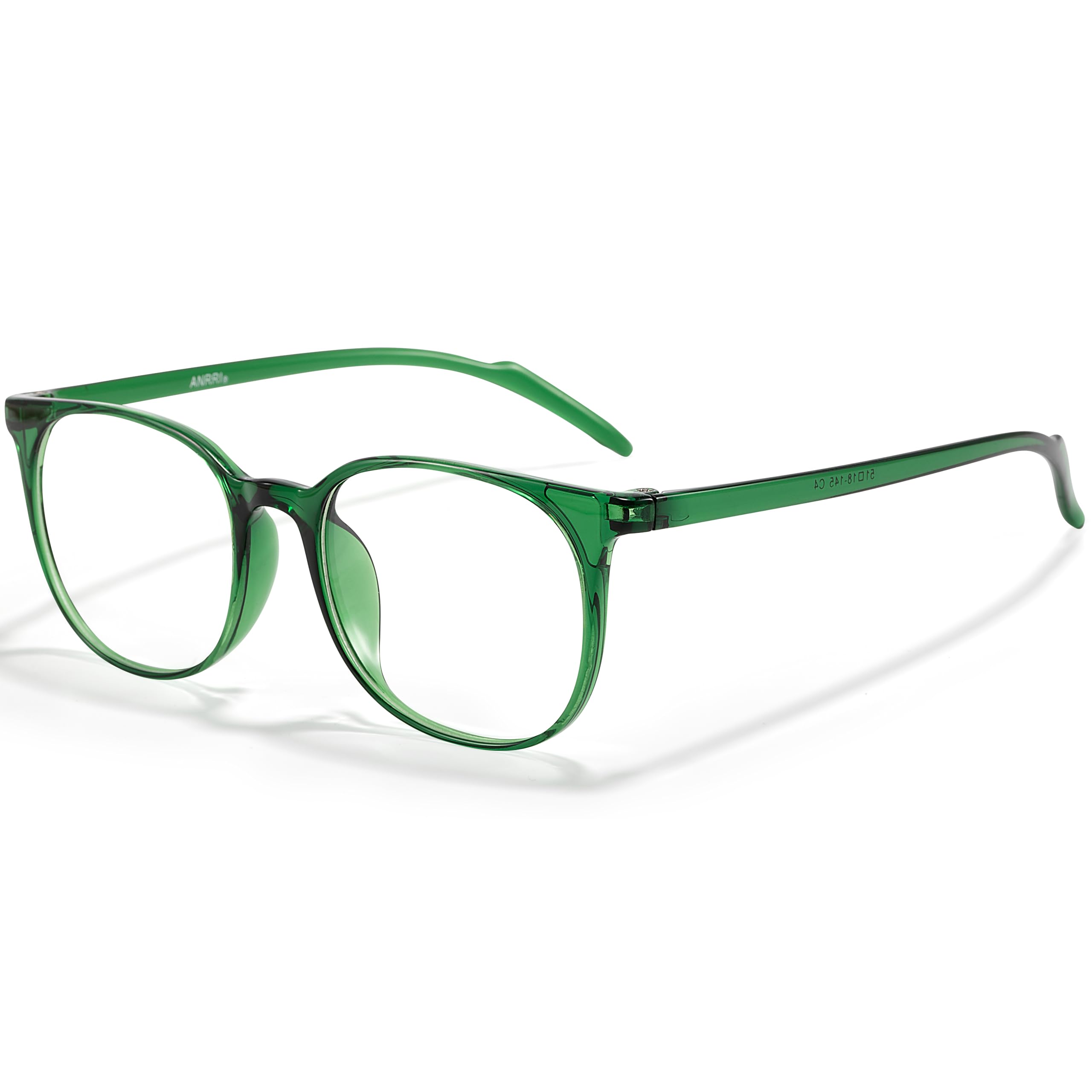 ANRRI Blue Light Blocking Glasses Square Eyeglasses Frame Filter Blue Ray Computer Game Glasses, Green, Men Women