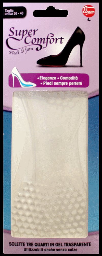 Supercomfort Insoles Trequarti Gel, Treatments and Shiny Shoes Woman, White, 0.5 Cmx 05 Cmx 9 cm, White