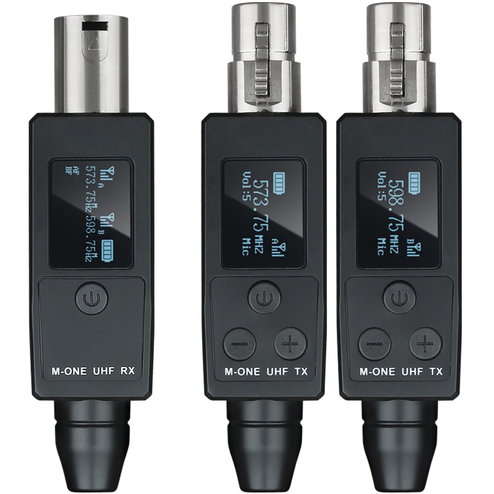 Photo 1 of YXG UHF Wireless XLR Transmitter and Receiver Plug-on Wireless Microphone System for Dynamic/Condenser Microphone,with 48V Phantom Power, Electric Guitar/Bass, and More,Audio Mixer, PA System