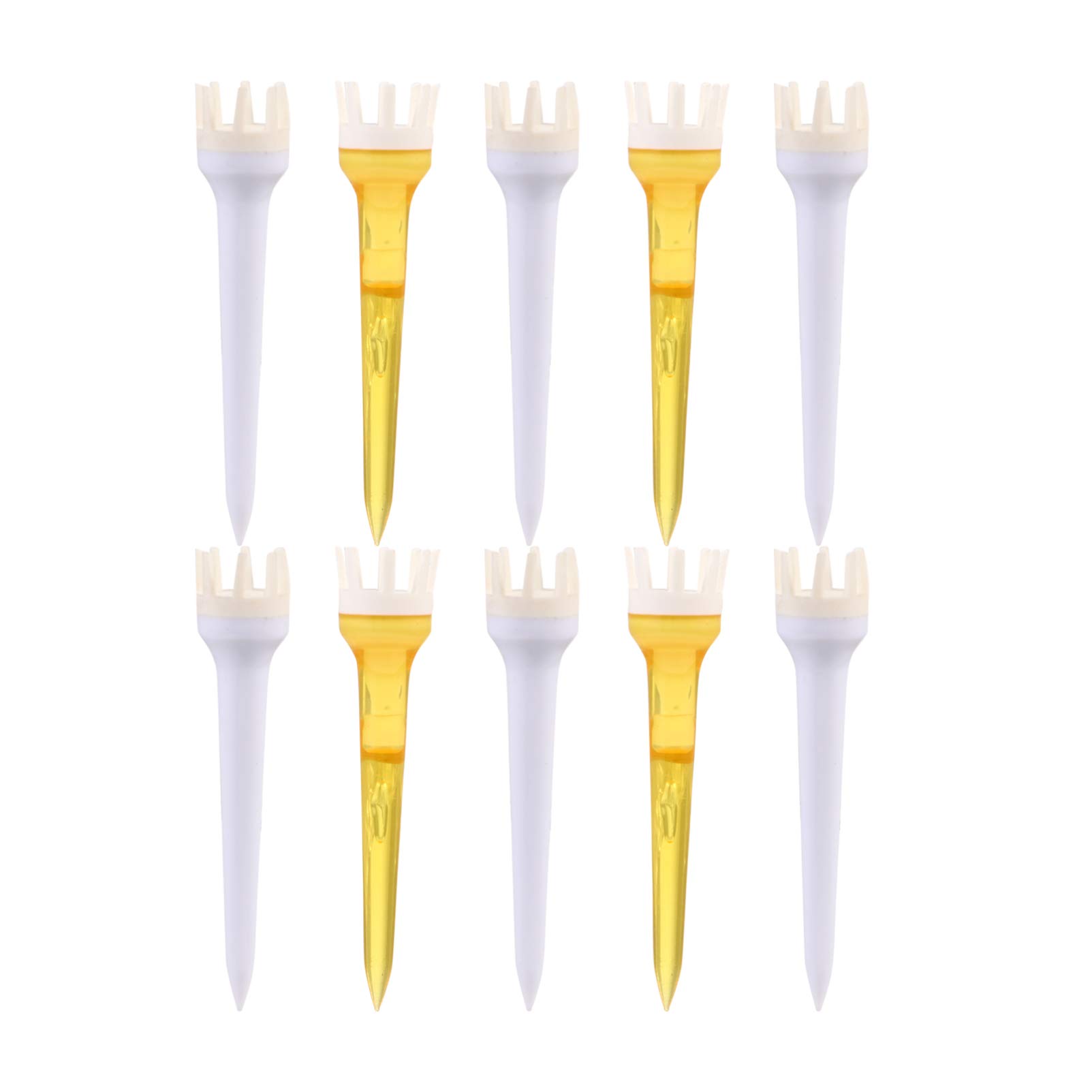 VORCOOL 10Pcs Plastic Golf Tees 6.2CM Stable Golf Step Down Tees Unbreakable Long Golf Tees Golfs Nails Practice Golfs Accessories for Outdoor (Random Color)