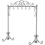 TisYourSeason Metal Scroll Stand Christmas Stocking Holder Hanger in Black or Gold Color (Black)