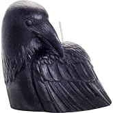 Big Dipper Wax Works Black Crow Candle, 4 x 3.5in | Unscented, Pure Beeswax, Handcrafted Candle - Artisan Halloween Décor & Gothic Home Accent, Eco-Friendly Candle