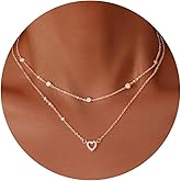 Valentine's Day Gifts for Women Heart Necklaces for Women, Dainty 14K Gold/Silver Plated Necklace Cute Tiny Gold Diamond Infiniy Heart Pendant Jewelry, Ideal Gifts for Mothers Day Birthday Graduation