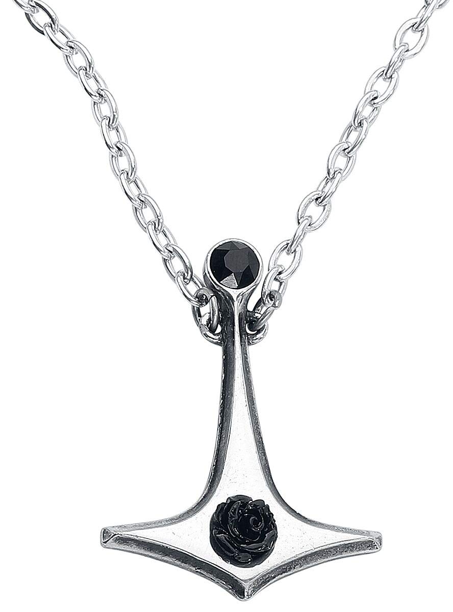 Alchemy Gothic Thor's Rose Necklace Silver-Coloured