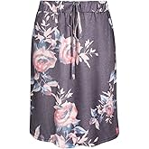 Wenseny Womens Skirts Knee Length Pencil Skirts Elastic Midi Bodycon Solid Drawstring Daily Dresses