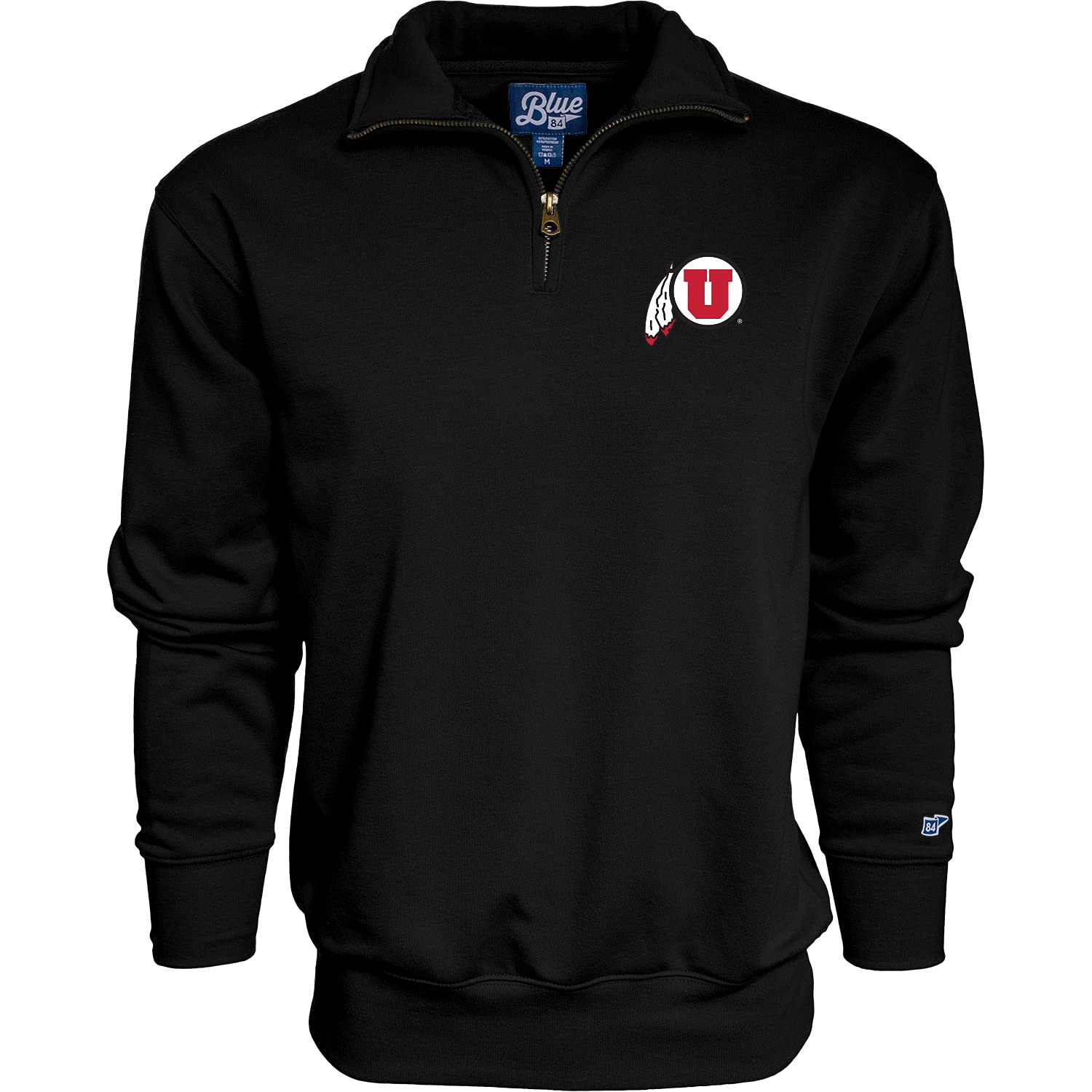 Blue 84 Men's Utah Utes Quarter Zip Sweatshirt Icon Secondary, Alternate Color, Large Image
