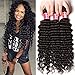 Nadula 8a Remy Virgin Brazilian Deep Wave Human Hair Extensions Pack of 3 Unprocessed Deep Wave Weave Natural Color Mixed Length 16inch 18inch 20inch
