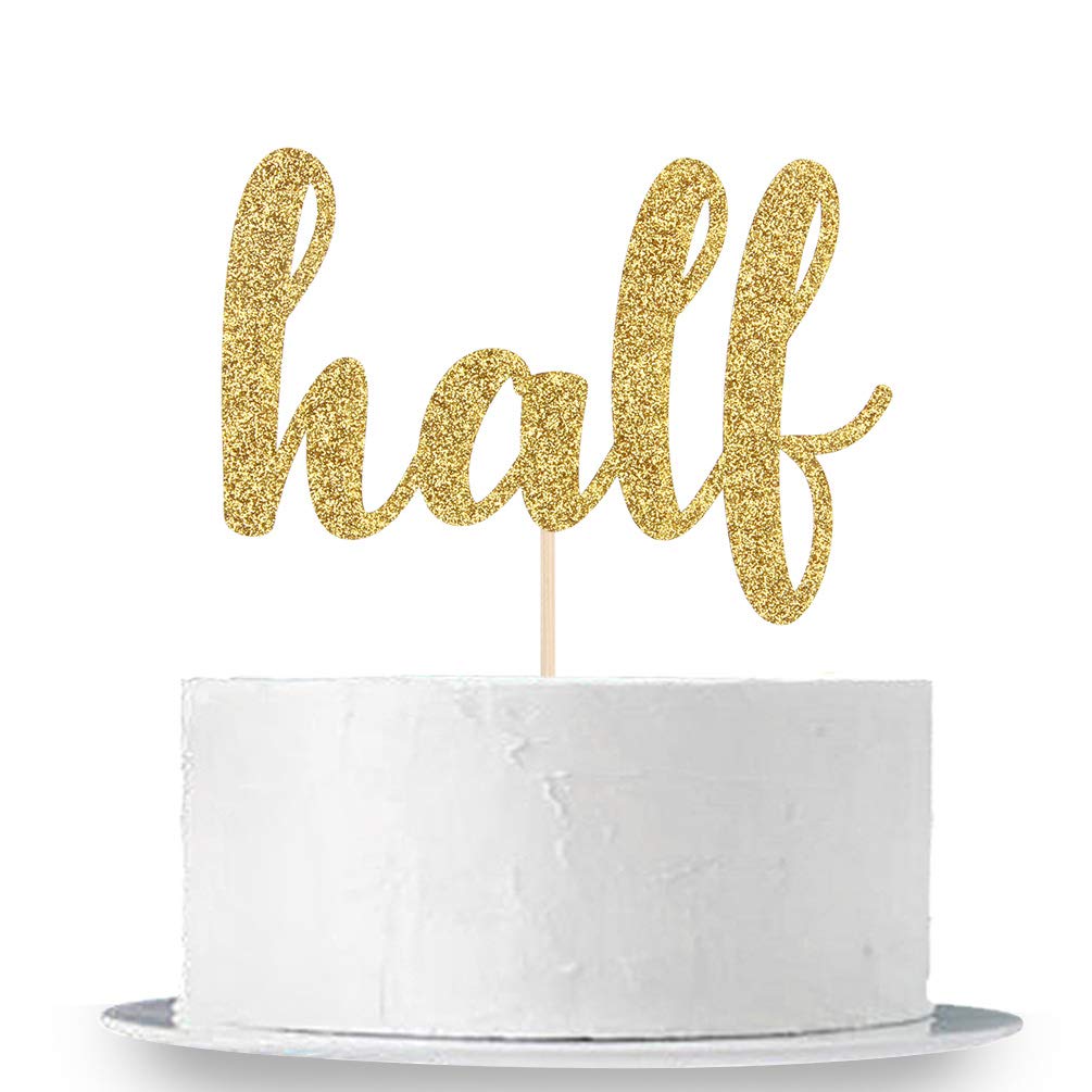 Half 1 2 Birthday Cake Topper Gold Glitter Baby 6 Months Cake Topper Half Anniversary Baby Shower Party Decorations Buy Online In Samoa At Samoa Desertcart Com Productid
