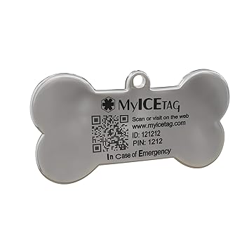 MyICETag Steel Personalized Engraved Plus Smart Dog Tag Digital Pet ID System