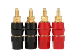 4 Pcs Banana Socket, Test Probe Audio Speaker Terminal Binding Post Banana Plug Socket Adapter Connector, 4mm Panel Mount Ban