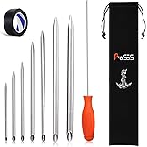 Rope Splicing Tool Kit &ndash; 7 Sizes (5/32", 7/32", 1/4", 5/16", 3/8",3/8" Large, 1/2") with Pusher, Storage Bag &amp; Black Splicing Tape &ndash; Aluminum Fids for Double Boat/Climbing Ropes Rapid Recovery