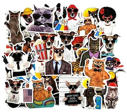 WENCHI Cool Pet Graffiti Stickers Lovely Cat and Dog para Equipaje ...