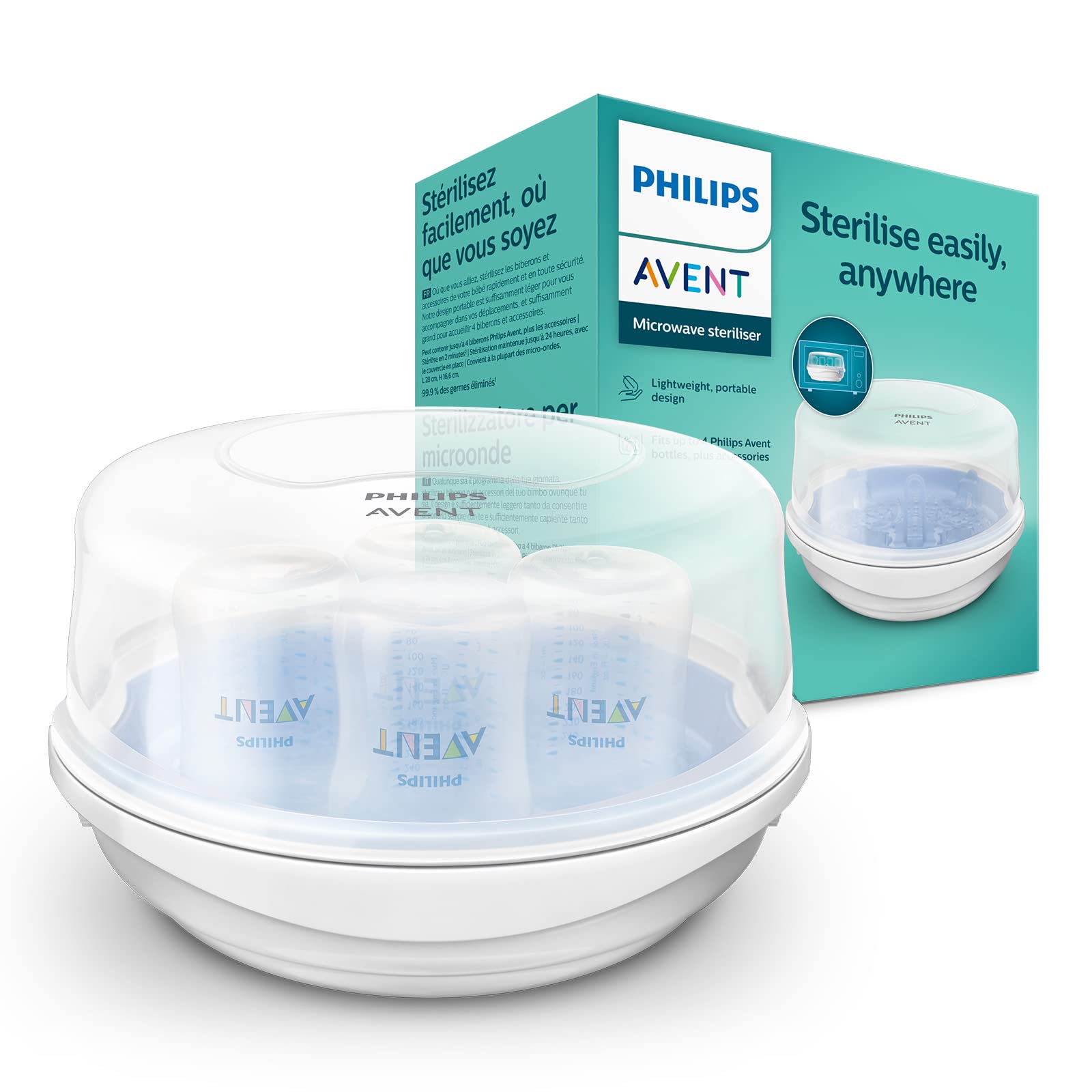 Philips Avent Microwave Steam Sterilizer for Baby Bottles, Pacifiers, Cups and More (model SCF281/02)