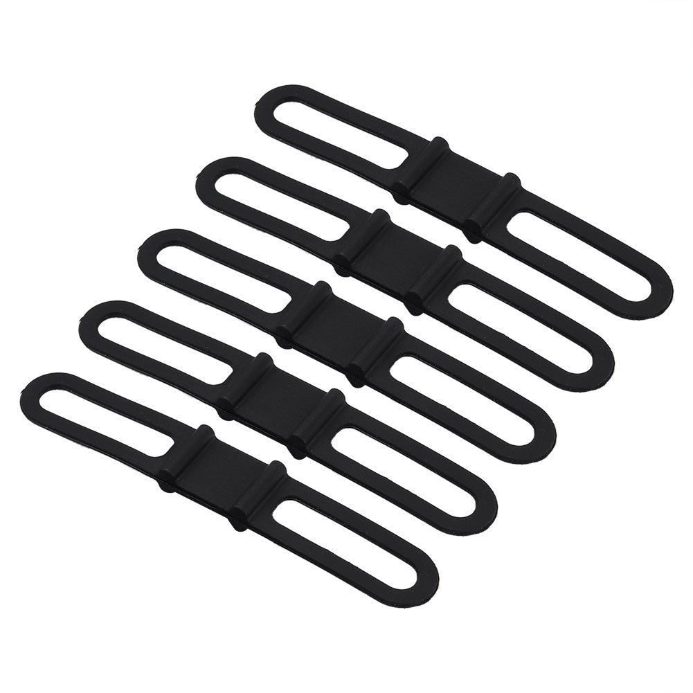 5 Pieces Bicycle Mounting Straps, Multipurpose Silicone Hard Bandage for Flashlight, Mobile Phone, MP3, Water Bottle and Spare Parts