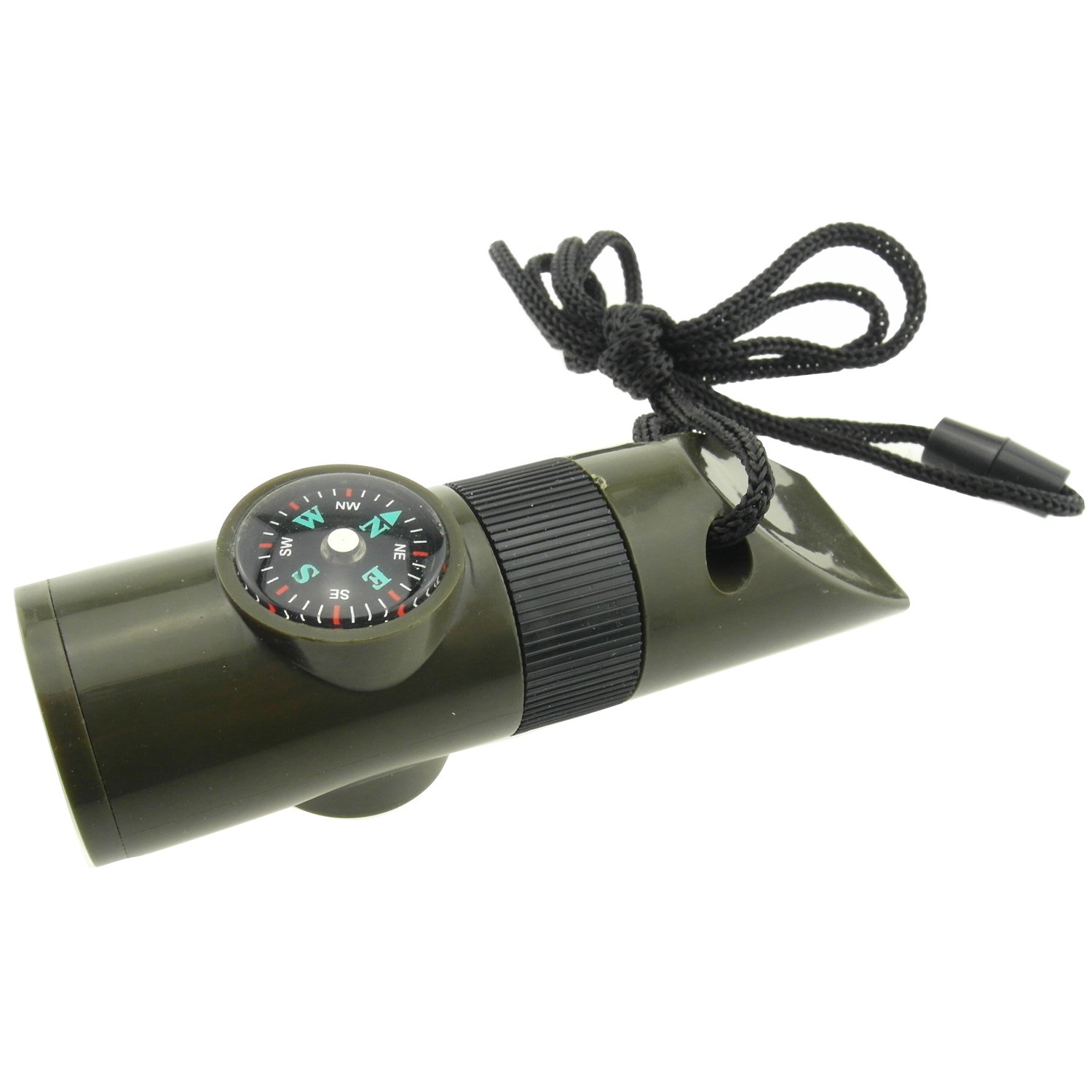 TRENDBOX Multifunctional 7 in 1 Camping Hiking Outdoor Whistle Compass Magnifier LED Flashlight Thermometer Emergency Survival Traveling