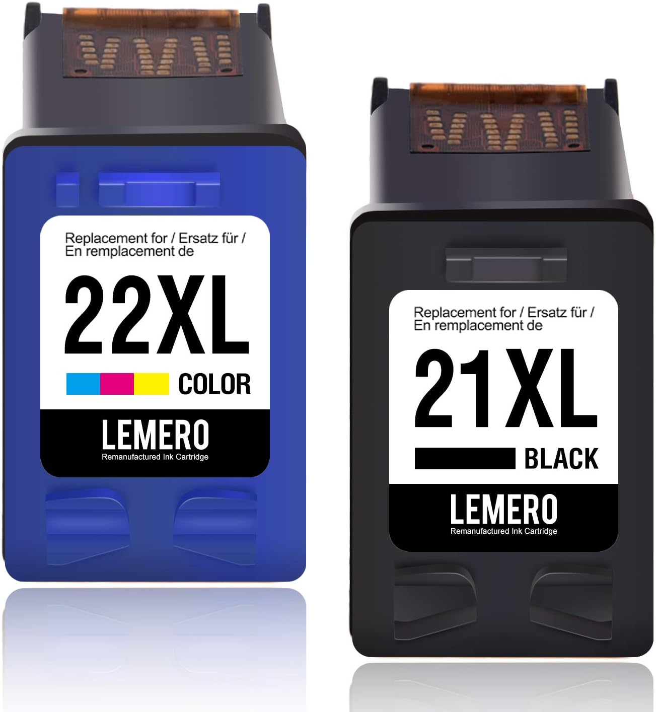 2 LEMERO Remanufactured Ink Cartridges for HP 21 22 XL for HP Deskjet F2180 F350 F370 F375 F380 