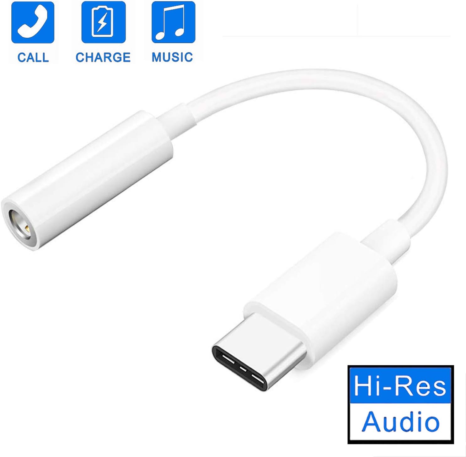 Type-C/USB-C Headphones Adapter to 3.5mm Jack Aux Audio Adapter Converter Type C Connector Support for Google Pixel/Pixel 2/2XL/3/3XL,Pad Pro 2018,Moto Z,Essential PH-1,HTC U11 U12,Samsung and More