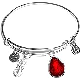 Hidden Hollow Beads Women's Made In USA Stainless Steel Message Charm Expandable Wire Bangle Bracelet, Popular, Stylish and Trendy, Arrives in a Gift Bag.