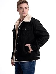 MANSDOUR Men's Winter Jacket Warm Sherpa Lined