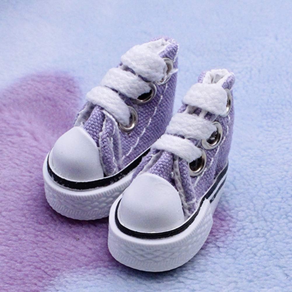 Doll Shoes 1 Pair DIY Toy Accessories Canvas Sneakers Baby Girl Boy Gift Fashion Mini Lace Up Handmade Joint Toy