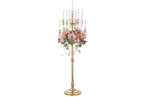 Sziqiqi Candelabra Candle Holder for Wedding: 51in Tall Candelabra 13 Branches Gold Candle Holders for Candlesticks Wedding Centerpiece Table Decorations