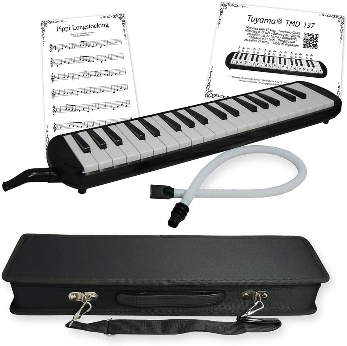 Tuyama® TMD-137 Melodica with 37 Keys + Mouthpiece + Mouthtube + Case