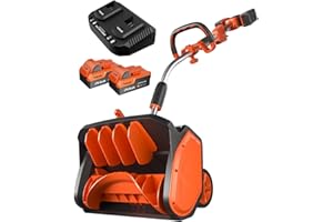 VOLTASK Cordless Snow Shovel, 48V | 17-Inch Cordless Snow Blower, Battery Snow Blower with Directional Plate (2 * 24V Battery & Dual Quick Charger Included)